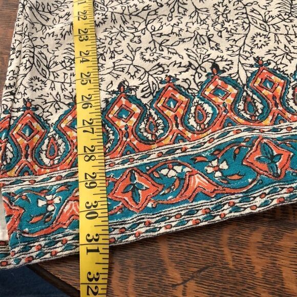 Lucky Brand Black and White Print Shift Dress With Colorful Borders and Sequins - Picture 15 of 16